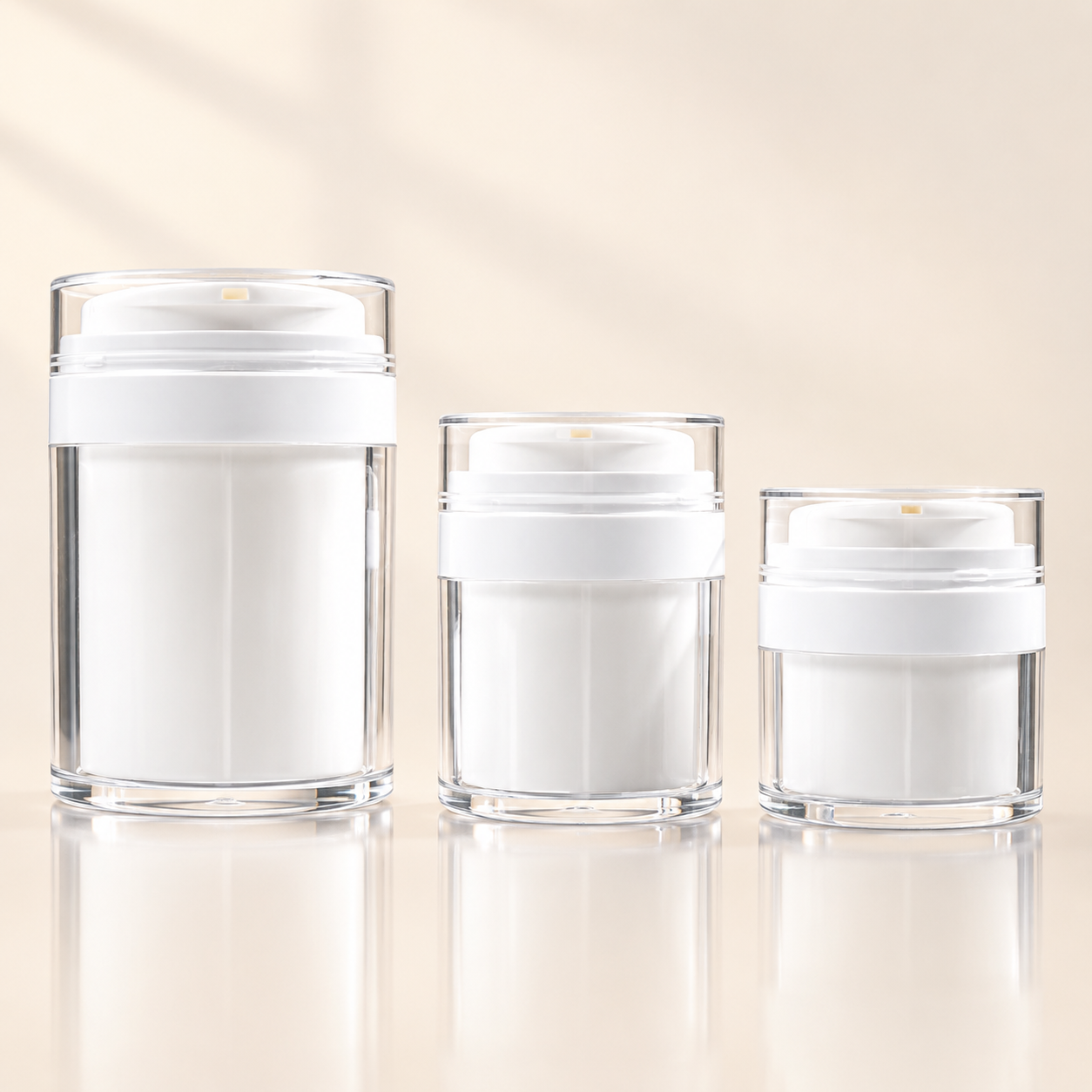 กระปุกครีมสุญญากาศ ฝากดปั๊ม 15 / 30 / 50 มล.