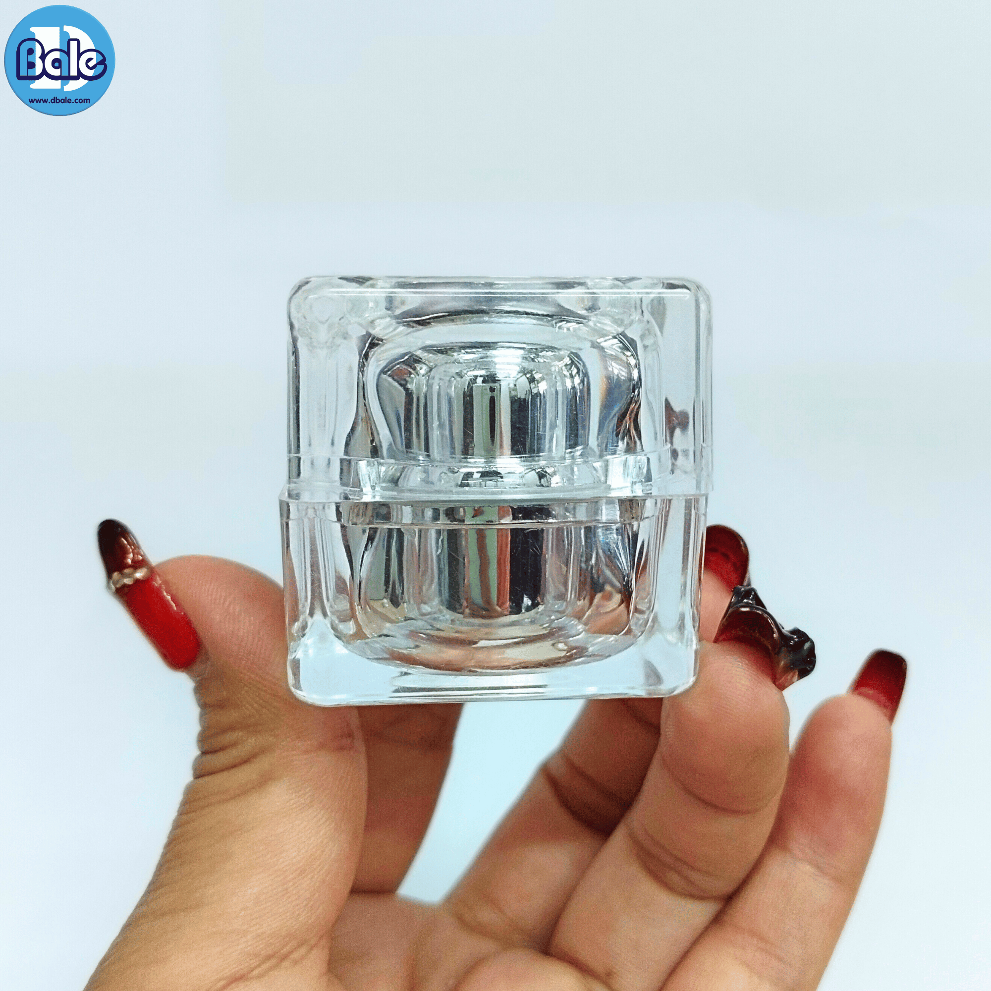 k0052 10g. กระปุกครีมเหลี่ยมใสอะคริลิค 10g.
