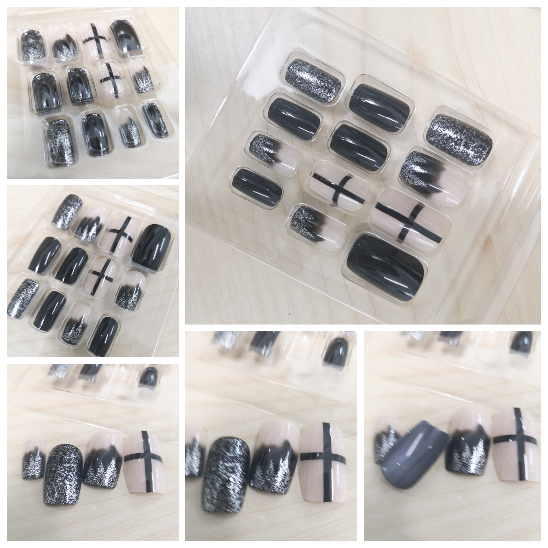 129145 Airbrush Nails 12 pieces design nail แปะปุ๊บ สวยปั๊บ ด้วยเล็บปลอมสุดน่ารัก ไม่ต้องใช้กาว ใช้งานง่าย ติดแน่นทนนาน