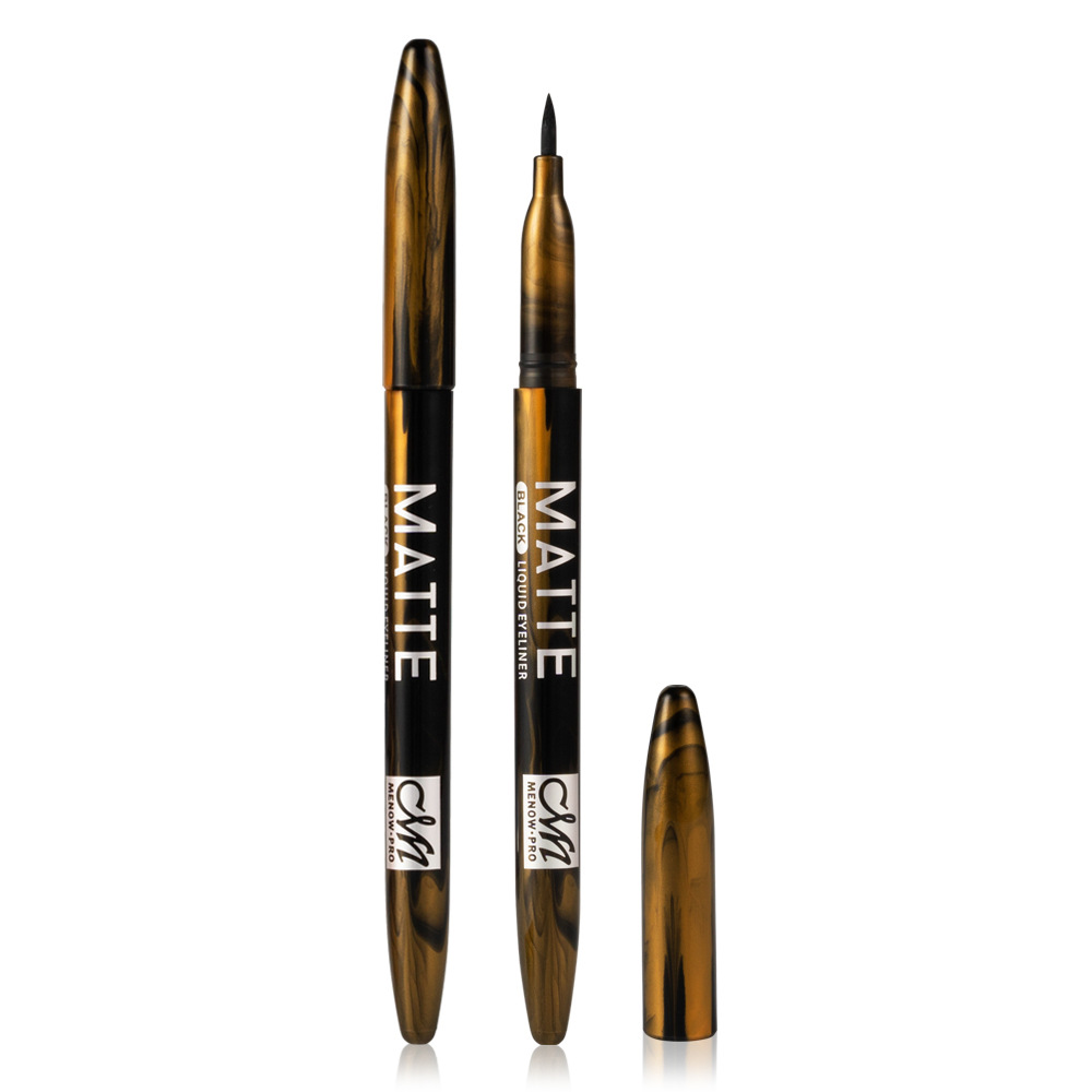 *เนื้อแมท กันน้ำ* Matte black liquid eyeliner อายไลเนอร์เนื้อแมทสูตรกันน้ำสีดำสนิท จากมีนาว กันน้ำกันเหงื่ออายไลเนอร์จึงไม่เลอะเปื้อน ให้ทุกสัมผัสการกรีดสม่ำเสมอไม่ขาดตอน ตวัดเส้นเล่นลวดลายโฉบเฉี่ยวได้ดั่งใจ