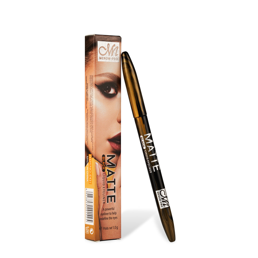 *เนื้อแมท กันน้ำ* Matte black liquid eyeliner อายไลเนอร์เนื้อแมทสูตรกันน้ำสีดำสนิท จากมีนาว กันน้ำกันเหงื่ออายไลเนอร์จึงไม่เลอะเปื้อน ให้ทุกสัมผัสการกรีดสม่ำเสมอไม่ขาดตอน ตวัดเส้นเล่นลวดลายโฉบเฉี่ยวได้ดั่งใจ