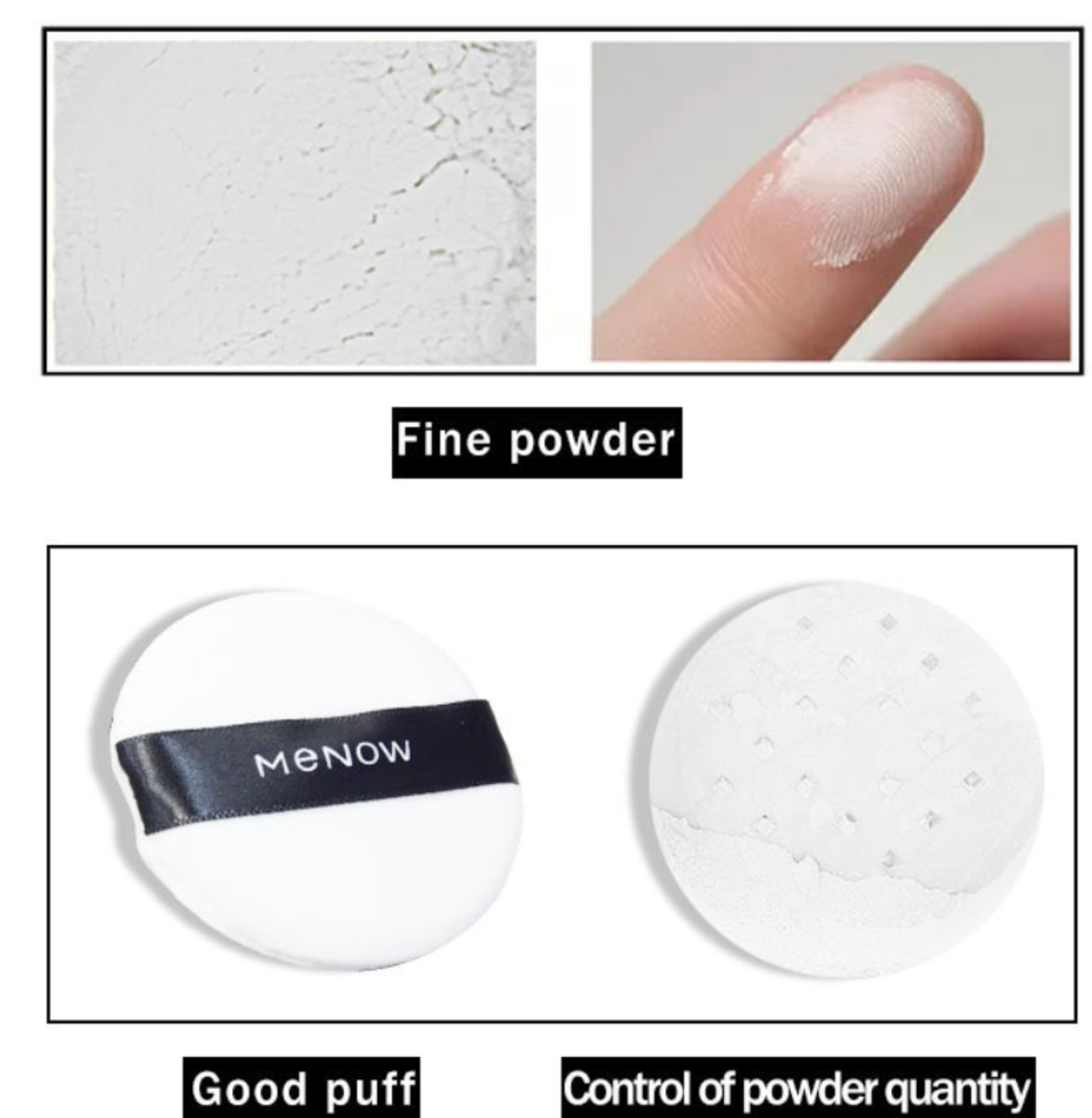 ขายปลีกส่ง เครื่องสำอาง?แท้/พร้อมส่ง ?แป้งฝุ่นควบคุมความมันตลอดวัน บางเบาไม่อุดตันผิว เนื้อละเอียดโปร่งแสง สัมผัสเนียนนุ่มดุจกำมะหยี่ สามารถใช้ได้ทุกสีผิว ไม่ทำให้สีรองพื้นเพี้ยน เผยผิวเรียบเนียนอย่างเป็นธรรมชาติ MENOW White Color Loose Powder Long Lasting wear
