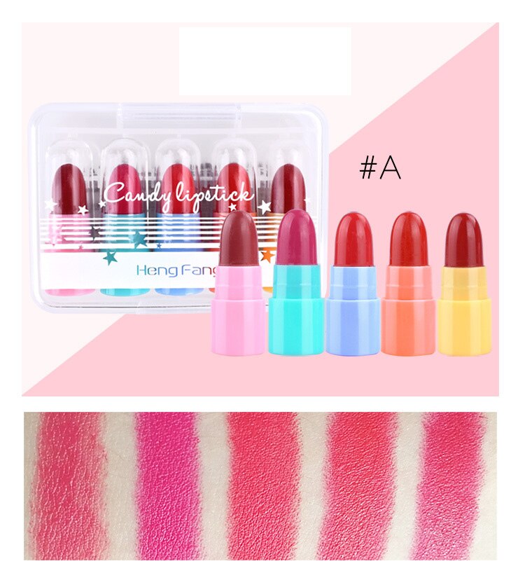 ขายปลีกส่ง LIPSITCK จิ๋ว เซ็ต5แท่ง สีแน่นสวย น่าใช้ พร้อมส่งทั่วไทย