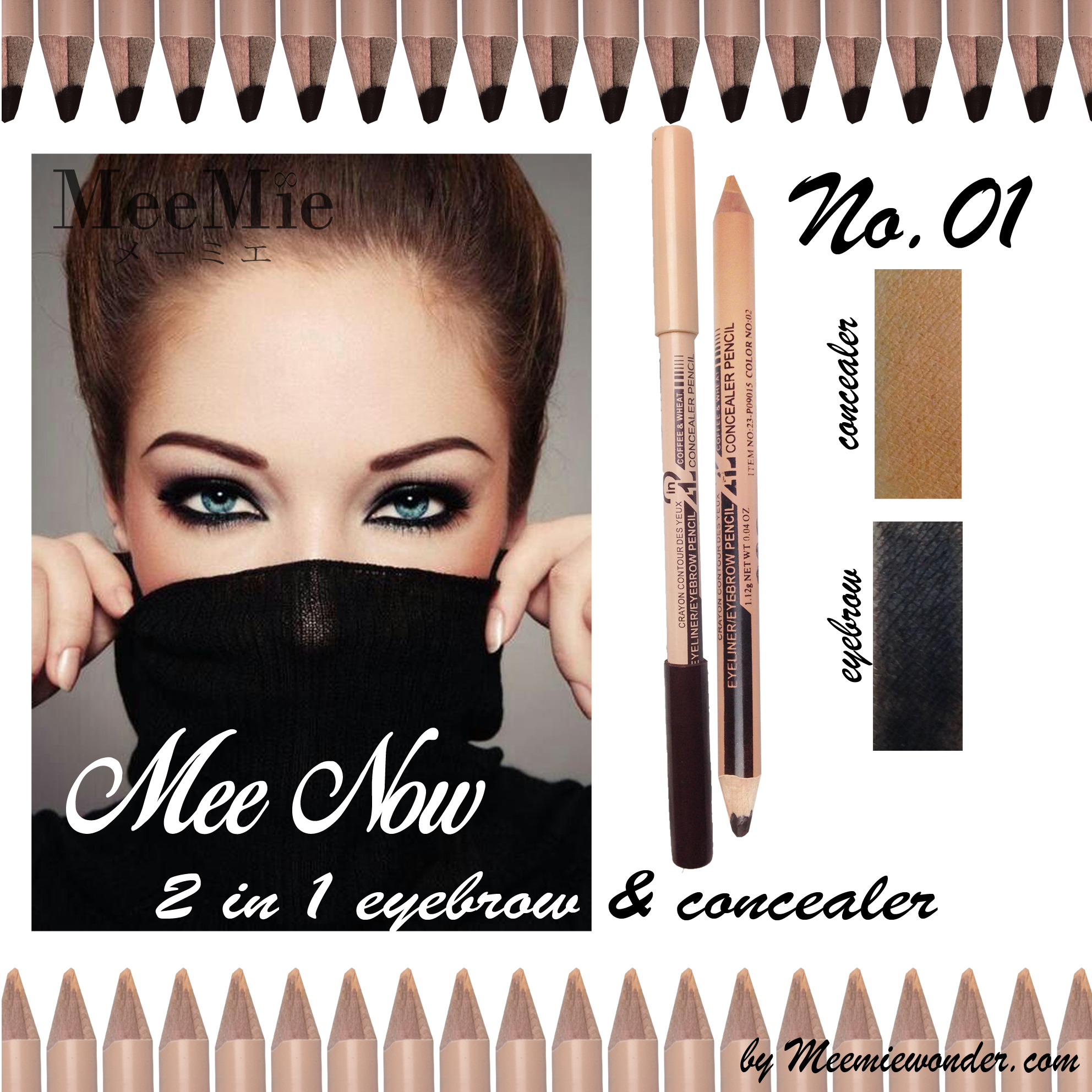 ดินสอเขียนคิ้วมีนาว แท่งเดียวเอาอยู่ ติดทนเขียนง่าย ราคาไม่แพง www.meemiewonder.com