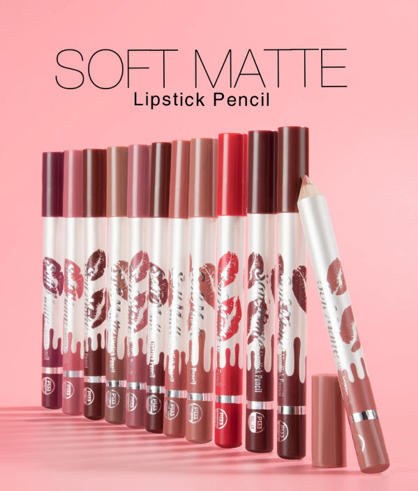 ดินสอเขียนขอบปากแท่งใหญ่ จุใจ เพียงแท่งล่ะ 19 บาท เม็ดสีชัดเจน กันน้ำ